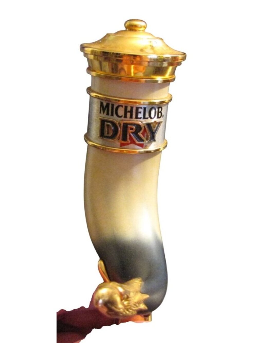 Michelob Dry Beer Powder Horn Stein Eagle Beer Tap Handle Vintage